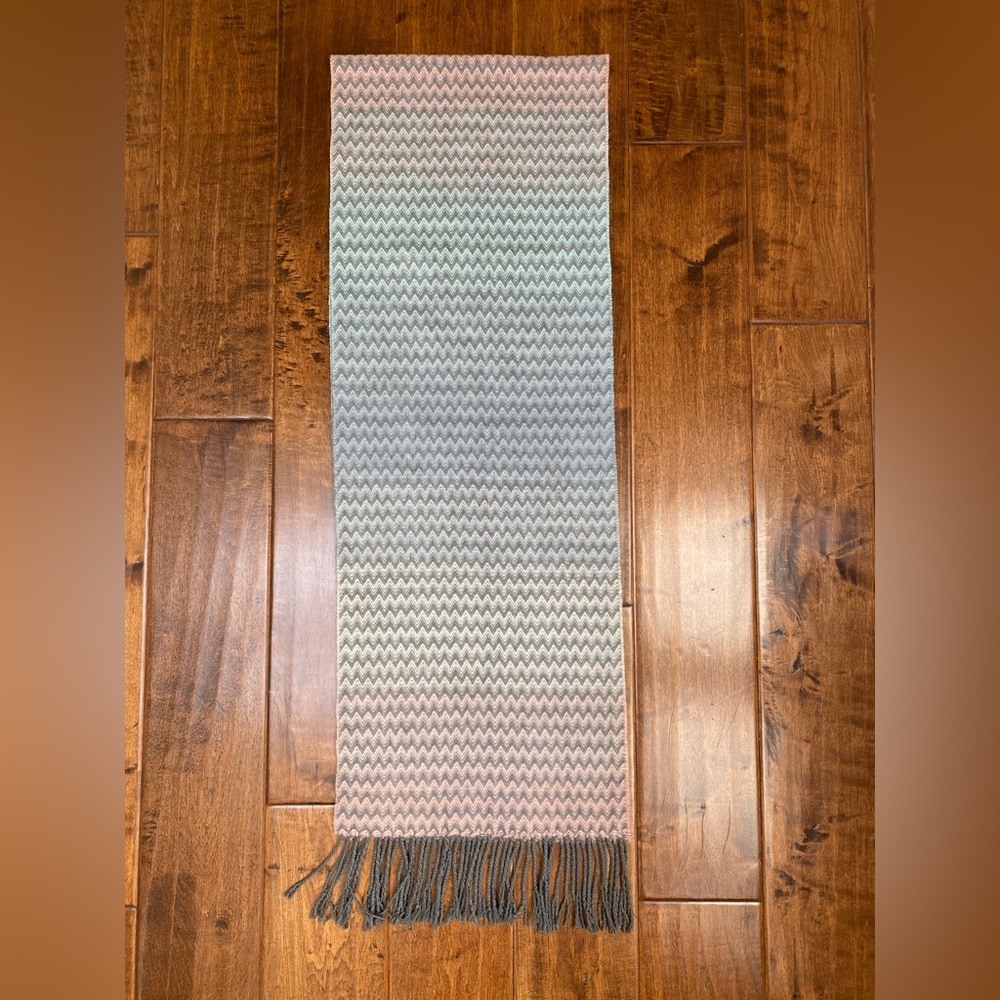 Chevron Soft Knit Scarf in Pastel Gradient with Gray
